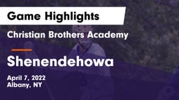 Christian Brothers Academy  vs Shenendehowa  Game Highlights - April 7, 2022