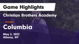 Christian Brothers Academy  vs Columbia  Game Highlights - May 3, 2022