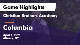 Christian Brothers Academy  vs Columbia  Game Highlights - April 1, 2023