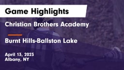Christian Brothers Academy  vs Burnt Hills-Ballston Lake  Game Highlights - April 13, 2023