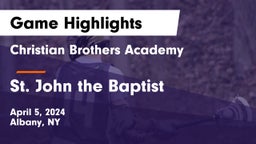 Christian Brothers Academy vs St. John the Baptist  Game Highlights - April 5, 2024