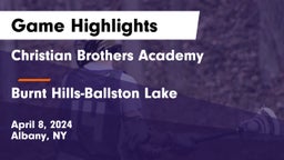 Christian Brothers Academy vs Burnt Hills-Ballston Lake  Game Highlights - April 8, 2024
