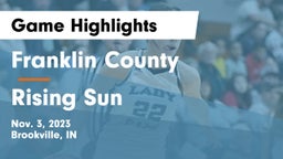 Franklin County  vs Rising Sun  Game Highlights - Nov. 3, 2023