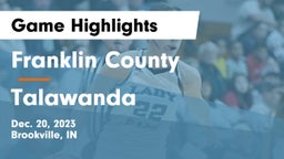 Franklin County  vs Talawanda  Game Highlights - Dec. 20, 2023