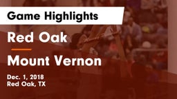 Red Oak  vs Mount Vernon  Game Highlights - Dec. 1, 2018