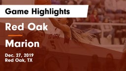 Red Oak  vs Marion  Game Highlights - Dec. 27, 2019