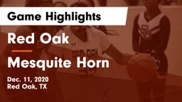 Red Oak  vs Mesquite Horn  Game Highlights - Dec. 11, 2020