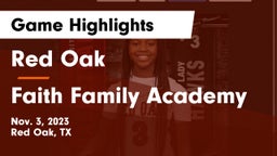 Red Oak  vs Faith Family Academy Game Highlights - Nov. 3, 2023