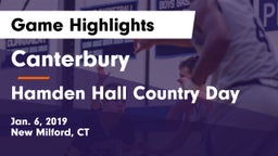 Canterbury  vs Hamden Hall Country Day  Game Highlights - Jan. 6, 2019