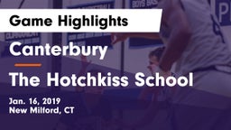 Canterbury  vs The Hotchkiss School Game Highlights - Jan. 16, 2019