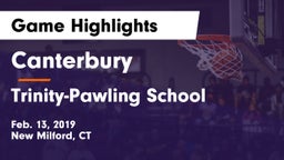 Canterbury  vs Trinity-Pawling School Game Highlights - Feb. 13, 2019