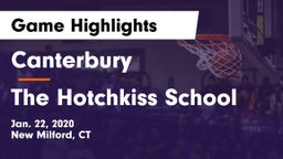 Canterbury  vs The Hotchkiss School Game Highlights - Jan. 22, 2020