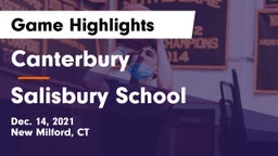Canterbury  vs Salisbury School Game Highlights - Dec. 14, 2021