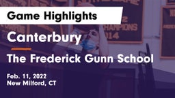 Canterbury  vs The Frederick Gunn School Game Highlights - Feb. 11, 2022