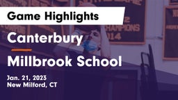 Canterbury  vs Millbrook School Game Highlights - Jan. 21, 2023