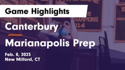 Canterbury  vs Marianapolis Prep Game Highlights - Feb. 8, 2023