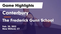 Canterbury  vs The Frederick Gunn School Game Highlights - Feb. 20, 2023