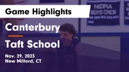 Canterbury  vs Taft School Game Highlights - Nov. 29, 2023