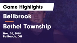 Bellbrook  vs Bethel Township  Game Highlights - Nov. 30, 2018
