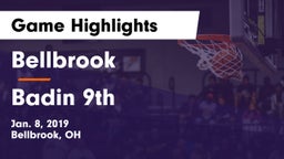 Bellbrook  vs Badin 9th Game Highlights - Jan. 8, 2019