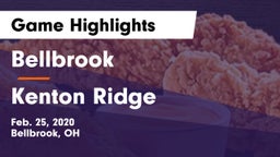 Bellbrook  vs Kenton Ridge  Game Highlights - Feb. 25, 2020