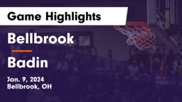 Bellbrook  vs Badin  Game Highlights - Jan. 9, 2024