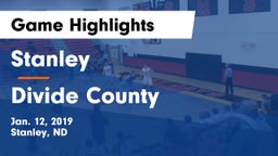 Stanley  vs Divide County  Game Highlights - Jan. 12, 2019