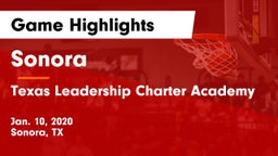 Sonora  vs Texas Leadership Charter Academy  Game Highlights - Jan. 10, 2020