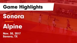 Sonora  vs Alpine  Game Highlights - Nov. 30, 2017
