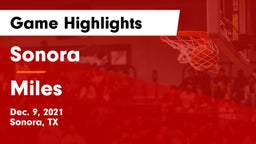 Sonora  vs Miles  Game Highlights - Dec. 9, 2021