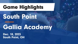 South Point  vs Gallia Academy Game Highlights - Dec. 18, 2023