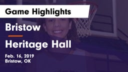 Bristow  vs Heritage Hall Game Highlights - Feb. 16, 2019