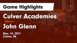 Culver Academies vs John Glenn  Game Highlights - Nov. 14, 2017