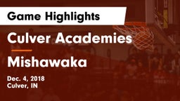 Culver Academies vs Mishawaka  Game Highlights - Dec. 4, 2018
