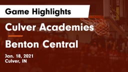 Culver Academies vs Benton Central  Game Highlights - Jan. 18, 2021