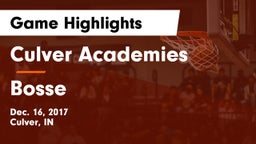 Culver Academies vs Bosse  Game Highlights - Dec. 16, 2017