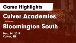 Culver Academies vs Bloomington South  Game Highlights - Dec. 14, 2019