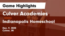 Culver Academies vs Indianapolis Homeschool Game Highlights - Dec. 9, 2020