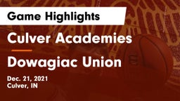 Culver Academies vs Dowagiac Union Game Highlights - Dec. 21, 2021