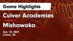 Culver Academies vs Mishawaka  Game Highlights - Jan. 18, 2022