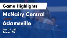 McNairy Central  vs Adamsville  Game Highlights - Jan. 26, 2021