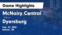 McNairy Central  vs Dyersburg  Game Highlights - Feb. 29, 2020
