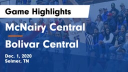 McNairy Central  vs Bolivar Central  Game Highlights - Dec. 1, 2020