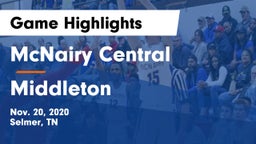 McNairy Central  vs Middleton  Game Highlights - Nov. 20, 2020