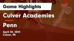 Culver Academies vs Penn  Game Highlights - April 28, 2022