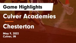 Culver Academies vs Chesterton  Game Highlights - May 9, 2022