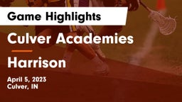 Culver Academies vs Harrison  Game Highlights - April 5, 2023