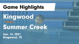 Kingwood  vs Summer Creek  Game Highlights - Jan. 14, 2021