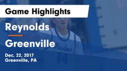 Reynolds  vs Greenville  Game Highlights - Dec. 22, 2017