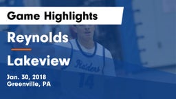Reynolds  vs Lakeview  Game Highlights - Jan. 30, 2018